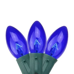 Northlight 25 Blue Transparent C9 Christmas Lights - 24-ft Green Wire