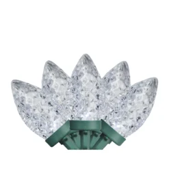 Northlight Pure White Faceted LED C9 Christmas Lights - Set Of 100