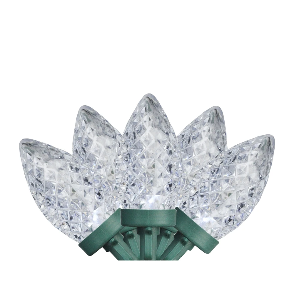 Northlight Pure White Faceted LED C9 Christmas Lights - Set Of 100 1 Northlight Pure White Faceted LED C9 Christmas Lights - Set Of 100