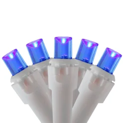 Northlight 50 Blue LED Wide Angle Christmas Lights - 16.25-ft White Wire