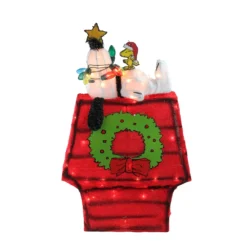 Northlight 18-in Snoopy On Dog House Outdoor Christmas Yard Decoration