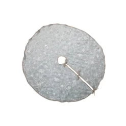 IH Casa Decor 48-in Silver Fleece Swirly Snowflake Christmas Tree Skirt