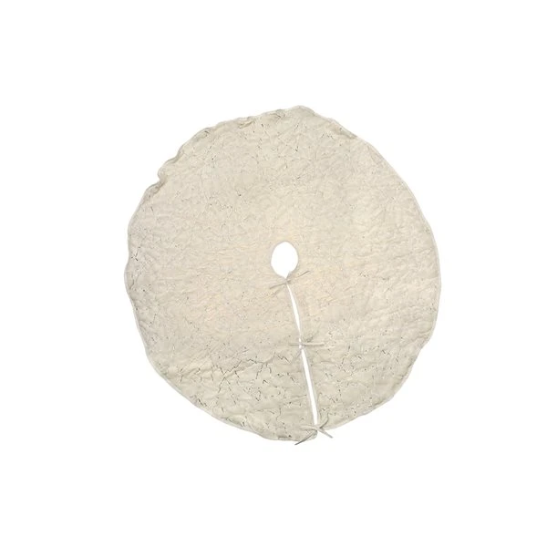 IH Casa Decor 48-in White Fleece Sequined Tree Christmas Tree Skirt 1 IH Casa Decor 48-in White Fleece Sequined Tree Christmas Tree Skirt