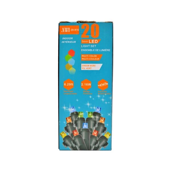 IH Casa Decor 20-Light 6.29-ft Multicolour LED Indoor Christmas String Lights 1 IH Casa Decor 20-Light 6.29-ft Multicolour LED Indoor Christmas String Lights