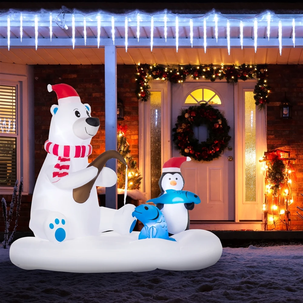 Outsunny 6-ft Inflatable Christmas Polar Bear With LED 2 Outsunny 6-ft Inflatable Christmas Polar Bear With LED - Image 2