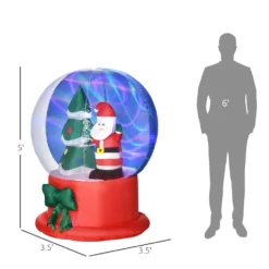 Outsunny 5-ft Inflatable Christmas Santa Claus And Christmas Tree In Crystal Ball -Cheap Northlight Store 331061744 AlternateImage2