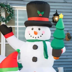 HOMCOM 7-ft Inflatable Christmas Snowman Family With LED -Cheap Northlight Store 331061765 AlternateImage4