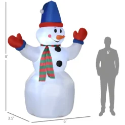 Outsunny 8-ft Inflatable Christmas Snowman -Cheap Northlight Store 331061767 AlternateImage2