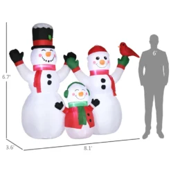 Outsunny 8-ft Outdoor Inflatable Christmas Snowman -Cheap Northlight Store 331061780 AlternateImage2