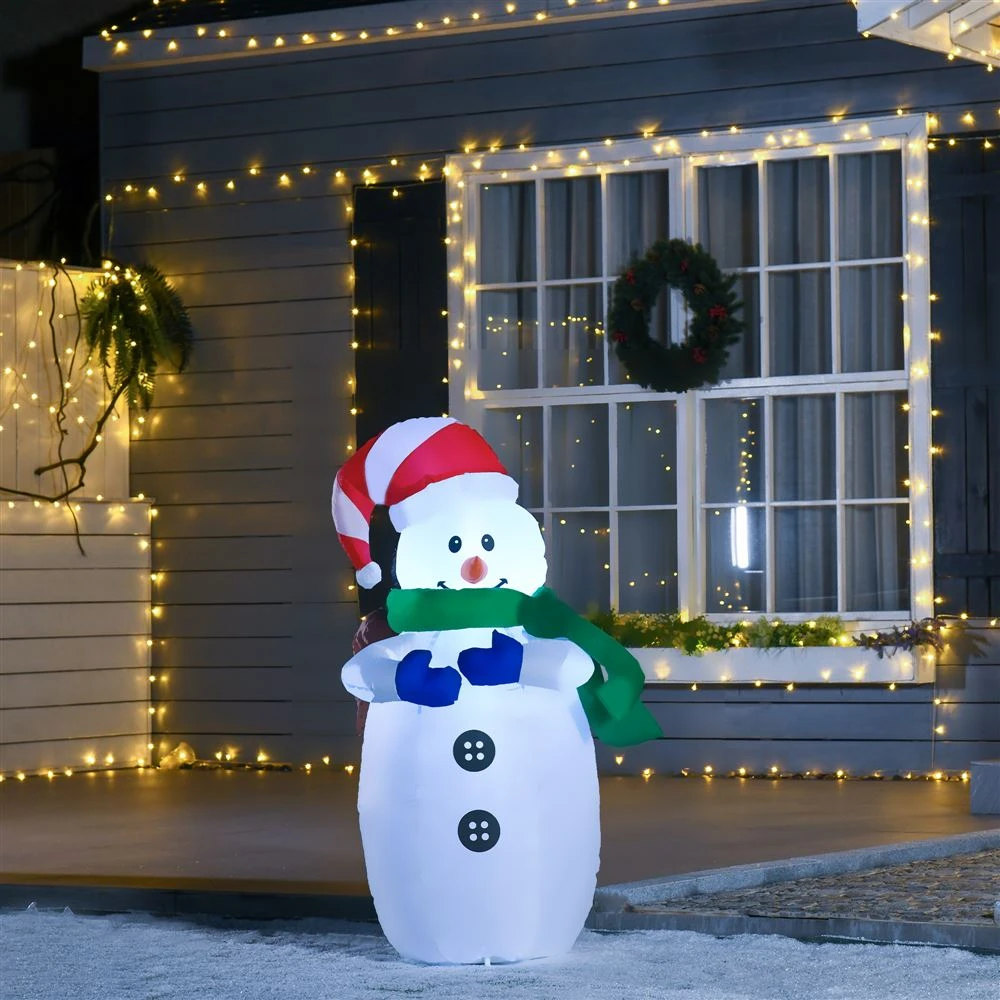 HomCom 3.94-ft Snowman Christmas Inflatable 2 HomCom 3.94-ft Snowman Christmas Inflatable - Image 2