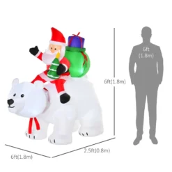 HomCom 5.91-ft Polar Bear Christmas Inflatable 7 HomCom 5.91-ft Polar Bear Christmas Inflatable -Cheap Northlight Store 332008727 AlternateImage2