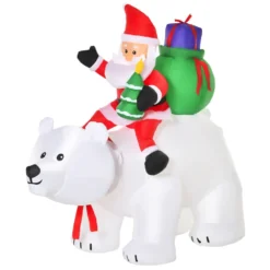 HomCom 5.91-ft Polar Bear Christmas Inflatable