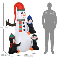 HomCom 5.91-ft Snowman Christmas Inflatable -Cheap Northlight Store 332008734 AlternateImage2