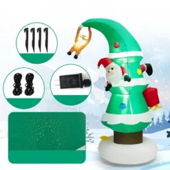 Costway 8-ft H Lighted Inflatable Christmas Tree And Santa Claus -Cheap Northlight Store 332017573 AlternateImage2