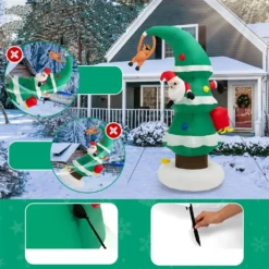 Costway 8-ft H Lighted Inflatable Christmas Tree And Santa Claus -Cheap Northlight Store 332017573 AlternateImage3