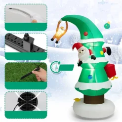 Costway 8-ft H Lighted Inflatable Christmas Tree And Santa Claus -Cheap Northlight Store 332017573 AlternateImage4