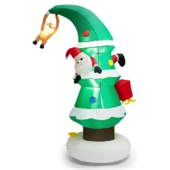 Costway 8-ft H Lighted Inflatable Christmas Tree And Santa Claus