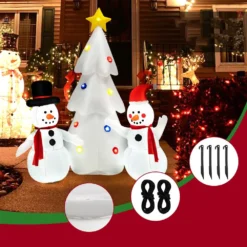 Costway 6-ft H Inflatable Snowmen And Christmas Tree With Built-in Rotating LED Lights -Cheap Northlight Store 332017593 AlternateImage3