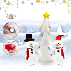 Costway 6-ft H Inflatable Snowmen And Christmas Tree With Built-in Rotating LED Lights -Cheap Northlight Store 332017593 AlternateImage4