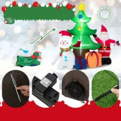 Costway 6.5-ft H Lighted Inflatable Christmas Tree, Snowman And Santa Claus -Cheap Northlight Store 332017595 AlternateImage5