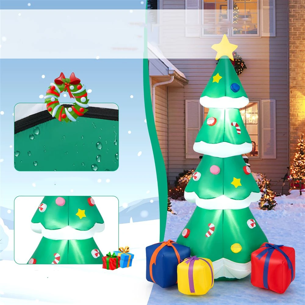 Costway 6-ft H Ligthed Inflatable Christmas Tree With Gift Boxes 3 Costway 6-ft H Ligthed Inflatable Christmas Tree With Gift Boxes - Image 3