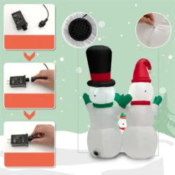 Costway 6-ft H Lighted Inflatable Christmas Snowmen -Cheap Northlight Store 332017604 AlternateImage3