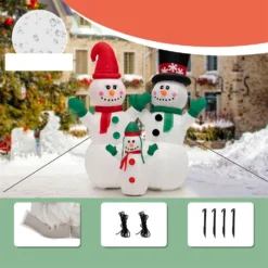 Costway 6-ft H Lighted Inflatable Christmas Snowmen -Cheap Northlight Store 332017604 AlternateImage4