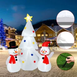 Costway 6-ft H Ligthed Inflatable Christmas Tree With 2 Snowmen -Cheap Northlight Store 332017608 AlternateImage3