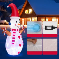 Costway 8-ft H Lighted Inflatable Christmas Snowman -Cheap Northlight Store 332017616 AlternateImage2