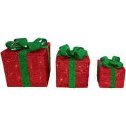 Northlight Set Of 3 10-in Tinsel Gift Boxes Christmas Decoration With Lights 8 Northlight Set Of 3 10-in Tinsel Gift Boxes Christmas Decoration With Lights -Cheap Northlight Store 332017748 AlternateImage3