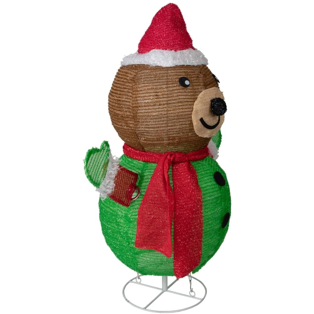 Northlight 25-in Pop-Up Bear Wearing Santa Hat Outdoor Christmas Decoration With Lights 2 Northlight 25-in Pop-Up Bear Wearing Santa Hat Outdoor Christmas Decoration With Lights - Image 2