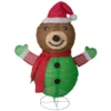 Northlight 25-in Pop-Up Bear Wearing Santa Hat Outdoor Christmas Decoration With Lights