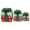 Northlight Set Of 3 12-in Snowflakes Gift Boxes Christmas Decoration With Lights