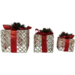 Northlight Set Of 3 9.75-in White Rope Gift Box Christmas Decoration With Lights -Cheap Northlight Store 332017764 AlternateImage3