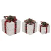 Northlight Set Of 3 12-in Red Plaid Gift Boxes Outdoor Christmas Decoration With Lights