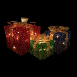 Northlight Set Of 3 9.75-in Gift Boxes Christmas Decoration With Lights -Cheap Northlight Store 332017774 AlternateImage4