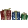 Northlight Set Of 3 9.75-in Gift Boxes Christmas Decoration With Lights