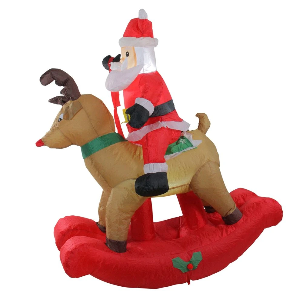 Northlight 4.75-ft LED Lighted Reindeer And Santa Christmas Inflatable 2 Northlight 4.75-ft LED Lighted Reindeer And Santa Christmas Inflatable - Image 2