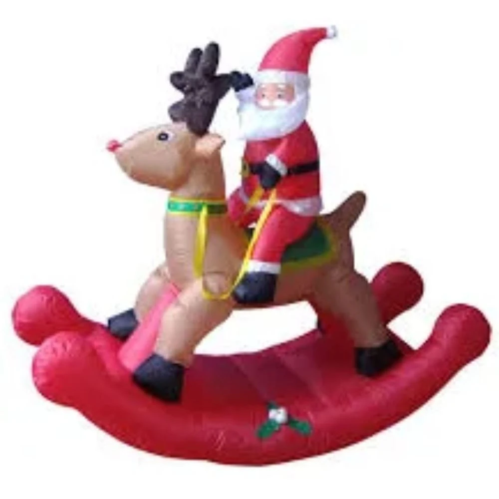 Northlight 4.75-ft LED Lighted Reindeer And Santa Christmas Inflatable 3 Northlight 4.75-ft LED Lighted Reindeer And Santa Christmas Inflatable - Image 3