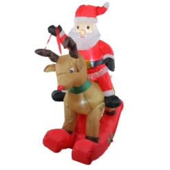 Northlight 4.75-ft LED Lighted Reindeer And Santa Christmas Inflatable