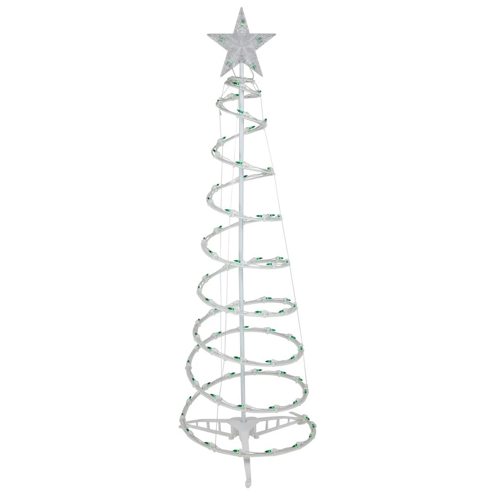 Northlight Set Of 3 Outdoor Spiral Christmas Trees With Green LED Lights- 3-ft - 4-ft - 6-ft 3 Northlight Set Of 3 Outdoor Spiral Christmas Trees With Green LED Lights- 3-ft - 4-ft - 6-ft - Image 3