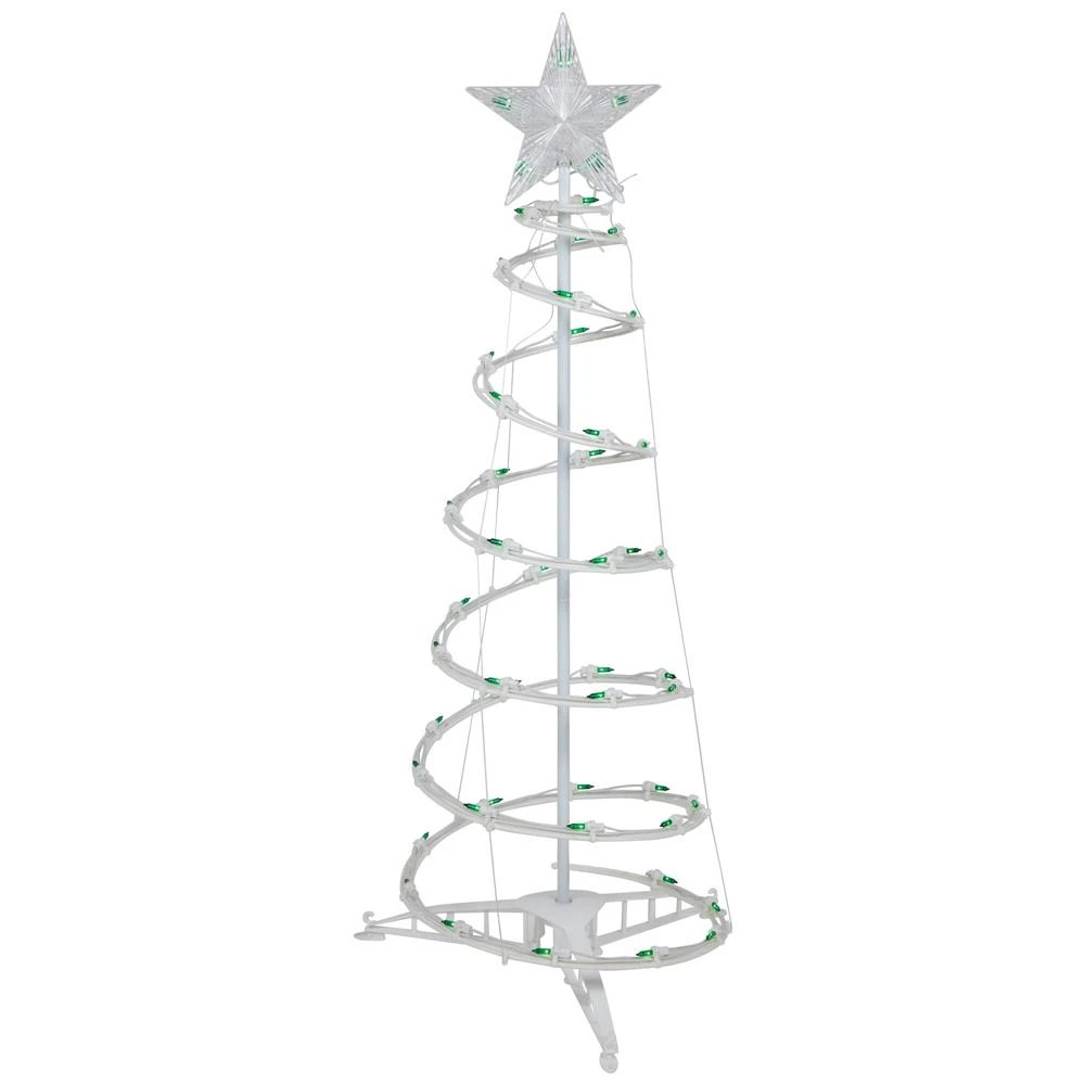 Northlight Set Of 3 Outdoor Spiral Christmas Trees With Green LED Lights- 3-ft - 4-ft - 6-ft 4 Northlight Set Of 3 Outdoor Spiral Christmas Trees With Green LED Lights- 3-ft - 4-ft - 6-ft - Image 4