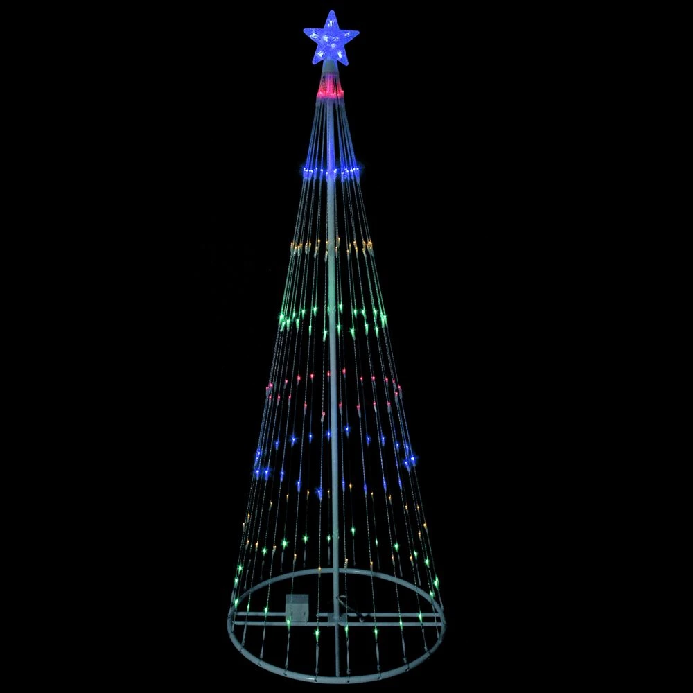 Northlight 12-ft Pre-Lit Freestanding Cone-Shaped Christmas Tree With Multicolour LED 1 Northlight 12-ft Pre-Lit Freestanding Cone-Shaped Christmas Tree With Multicolour LED