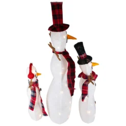 Northlight Set Of 3 Lighted Tinsel Christmas Snowmen Family -Cheap Northlight Store 332018093 AlternateImage3