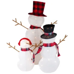 Northlight Set Of 3 Lighted Tinsel Christmas Snowmen Family -Cheap Northlight Store 332018093 AlternateImage4