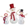 Northlight Set Of 3 Lighted Tinsel Christmas Snowmen Family