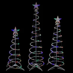 Northlight Set Of 3 Outdoor Spiral Christmas Trees With Multicolour LED Lights- 3-ft - 4-ft - 6-ft -Cheap Northlight Store 332018094 AlternateImage2