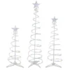 Northlight Set Of 3 Outdoor Spiral Christmas Trees With Multicolour LED Lights- 3-ft - 4-ft - 6-ft