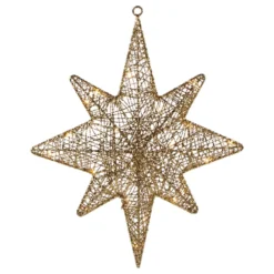 Northlight 22-in Gold Hanging Christmas Star With Warm White LED Lights