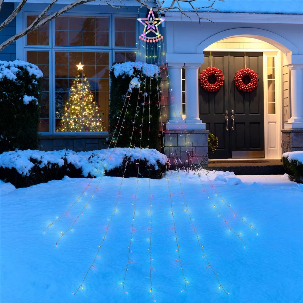 Northlight 12.5-ft Waterfall Christmas Tree With Multicoloured LED Lights 2 Northlight 12.5-ft Waterfall Christmas Tree With Multicoloured LED Lights - Image 2